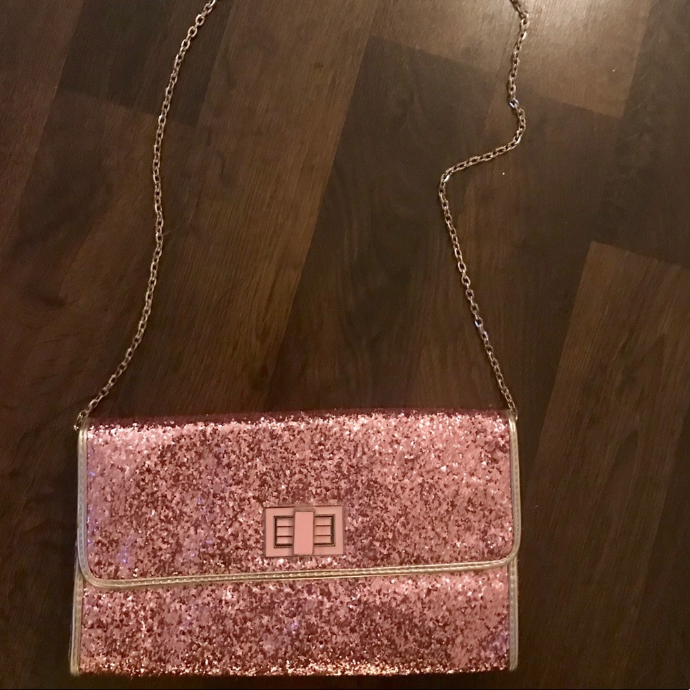 Urban Expression Glitter Clutch with Chain
